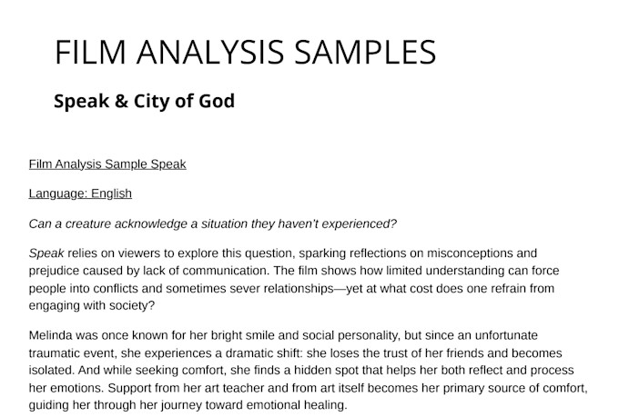 write deep film analysis and cinematic breakdowns